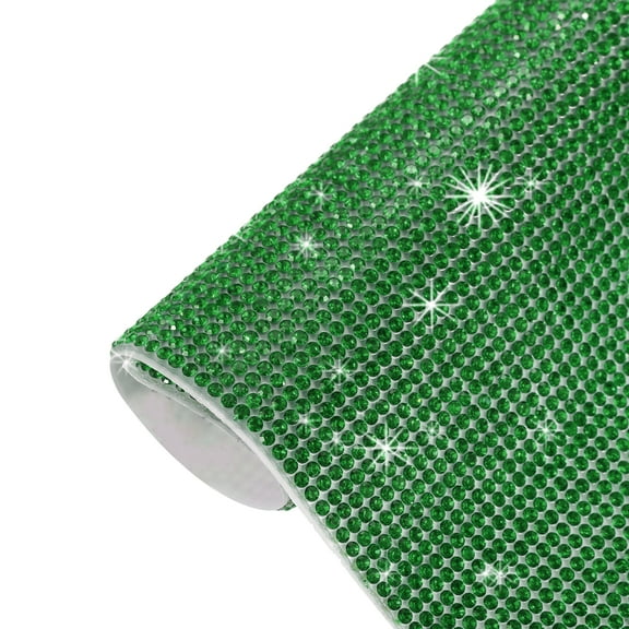 Uxcell Bling Rhinestone Sheet Self Adhesive Sticker 4.72 x 7.87Inch DIY Car Decoration Sticker Dark Green