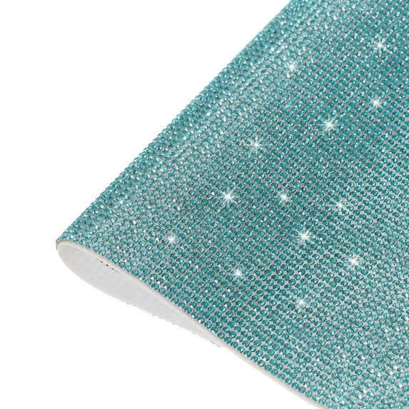 Uxcell Bling Rhinestone Sheet Self Adhesive Sticker 9.44 x 7.87 Inch DIY Car Decoration Sticker Blue