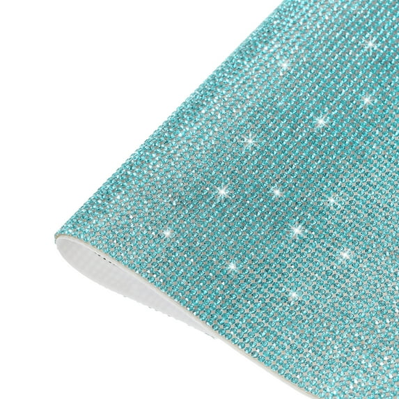 Uxcell Bling Rhinestone Sheet Self Adhesive Sticker 9.44 x 7.87 Inch DIY Car Decoration Sticker Lake Blue