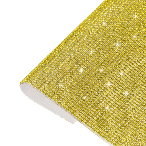 Uxcell Bling Rhinestone Sheet Self Adhesive Sticker 9.44 x 7.87 Inch DIY Car Decoration Sticker Lemon Yellow