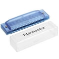 thumbnail image 1 of Uxcell Blue Clearly Colorful Translucent Harmonica 10 Holes ABS Harp Mouth with Box, 1 of 6