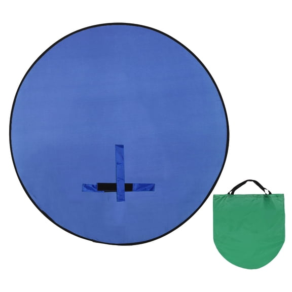 Uxcell Blue Green Screen Backdrop (56 Inch) Foldable Green Background with Stand Carrying Bag, Fits Video/Photography/Meetings/Chats