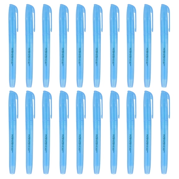 Uxcell Blue Highlighter, 20 Pack No Bleeds Highlighters Pens Neon Clear View Bright Quick Dry Pocket Marker Pen Sticks Chisel Tip Cute for Books Office Adults, Transparent Rod
