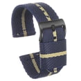 thumbnail image 1 of Uxcell Blue Khaki Nylon Striped Watchband 24mm Width Soft Nylon Strap with Silver Buckle, Canvas Watch Band, 1 of 6