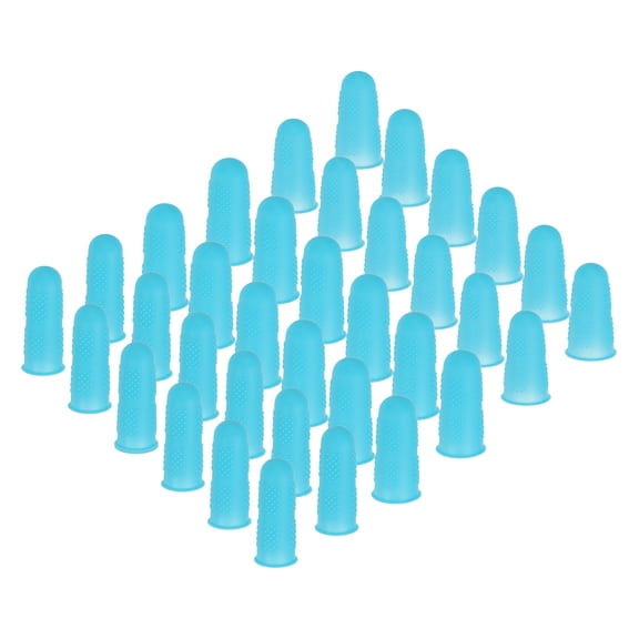 Uxcell Blue Silicone Finger Protectors Gloves Anti-Slip Reusable Fingertip Caps with for Dry Skin Finger Cracking, S/M/L, 36 Pcs