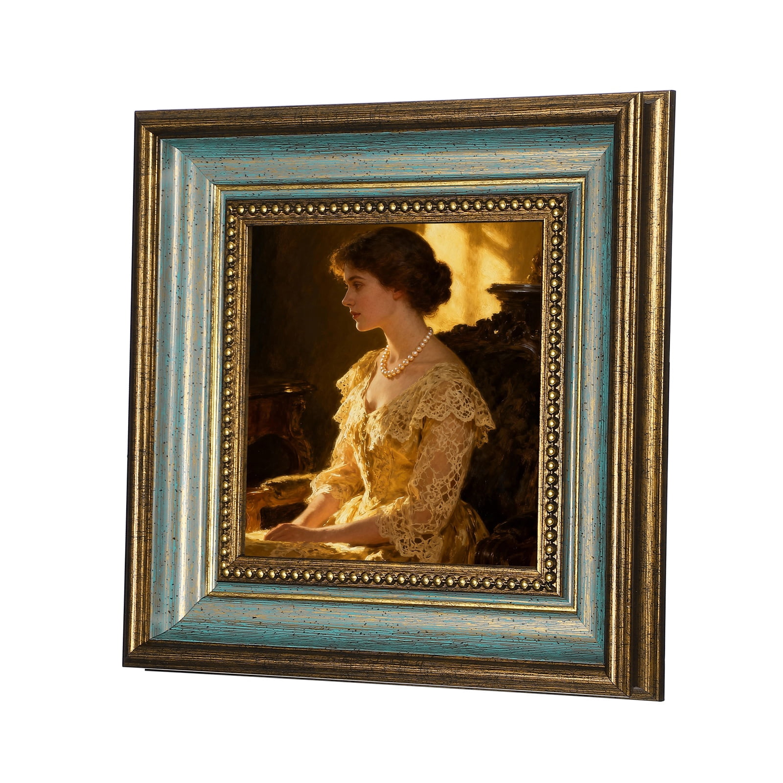 Uxcell Blue Square Photo Frame, 9.3x9.3 Inch Resin Photo Frame Tabletop ...