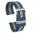 thumbnail image 1 of Uxcell Blue Yellow Nylon Striped Watchband 20mm Width Soft Nylon Strap with Silver Buckle, Canvas Watch Band, 1 of 6