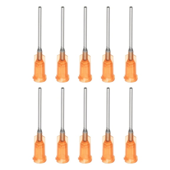 Uxcell Blunt Tip Dispensing Needle for Liquid Glue Gun, 15G 1", 10 Pack (Amber)