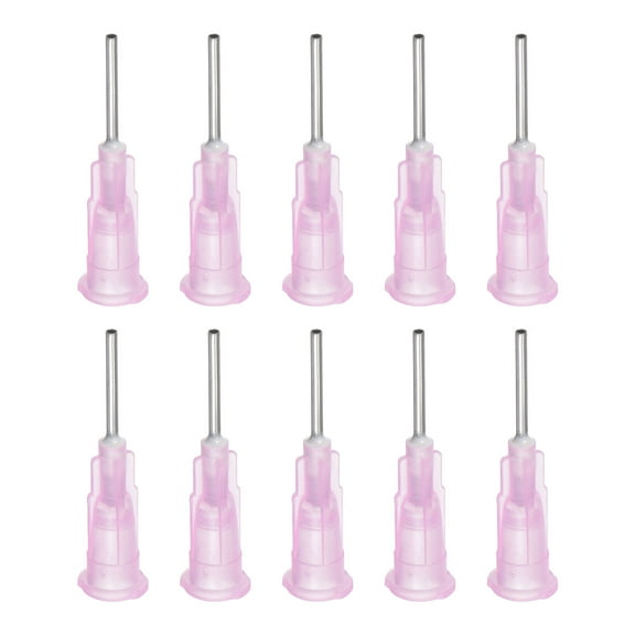 Uxcell Blunt Tip Dispensing Needle for Liquid Glue Gun, 18G 1/2", 10 Pack (Pink)