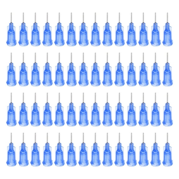Uxcell Blunt Tip Dispensing Needle for Liquid Glue Gun, 22G 1/4", 100 Pcs (Blue)