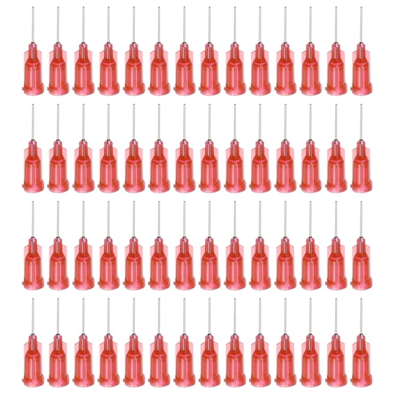 Uxcell Blunt Tip Dispensing Needle for Liquid Glue Gun, 24G 1/2", 100 Pcs (Red)