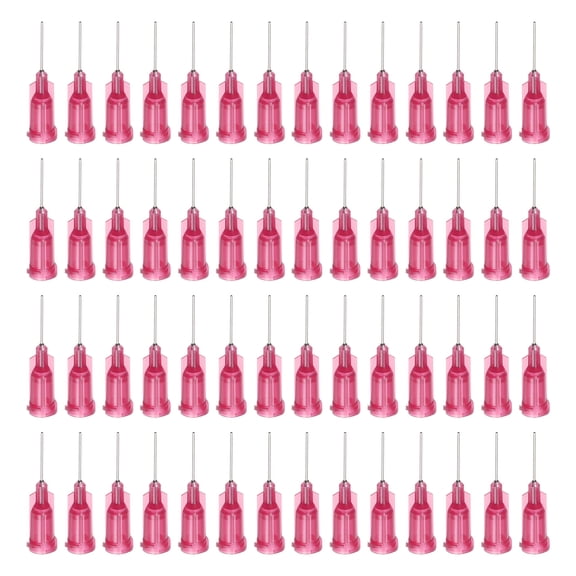 Uxcell Blunt Tip Dispensing Needle for Liquid Glue Gun, 25G 1/2", 100 Pcs (Red)