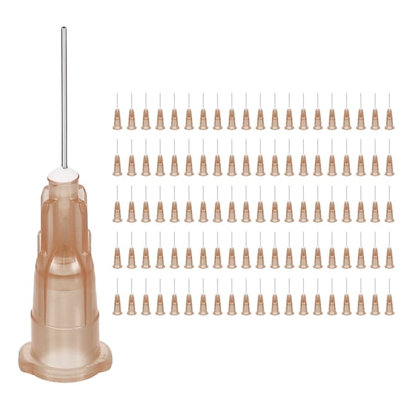 Uxcell Blunt Tip Dispensing Needles, 100 Pcs 0.5 Inch 26G Glue Dispensing Stainless Steel Needle Tip Liquid Dispenser for Industrial Oil or Glue Applicator, Brown