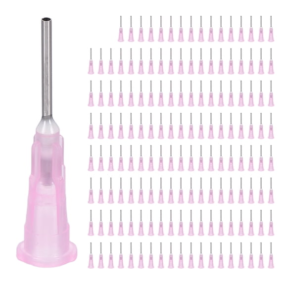 Uxcell Blunt Tip Dispensing Needles, 150 Pcs 0.5 Inch 18G Glue Dispensing Stainless Steel Needle Tip Liquid Dispenser for Industrial Oil or Glue Applicator, Pink