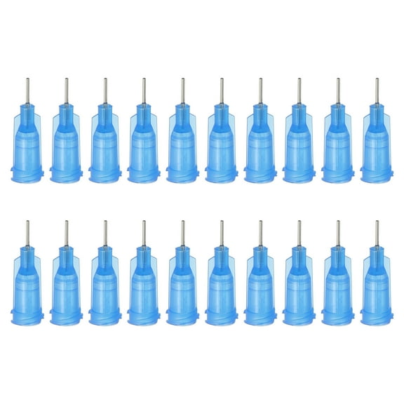 Uxcell Blunt Tip Dispensing Needles 22G, 20Pcs 1/4 inch Liquid Dispenser Needle with Lure Lock for Refilling