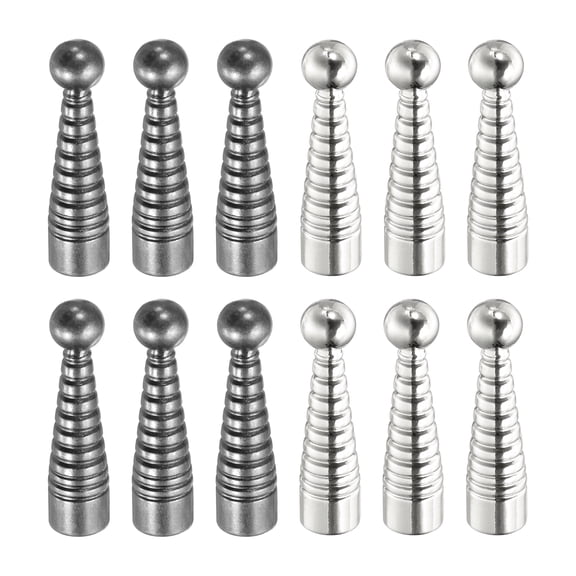 Uxcell Bolo Tie Tips, 1 Inch Silver, Vintage Silver Spiral Cones Alloy Bolo Tie Supplies Cord End Caps Replacement 4.2 mm Diameter for DIY Crafts Clothes Decor, 12Pcs