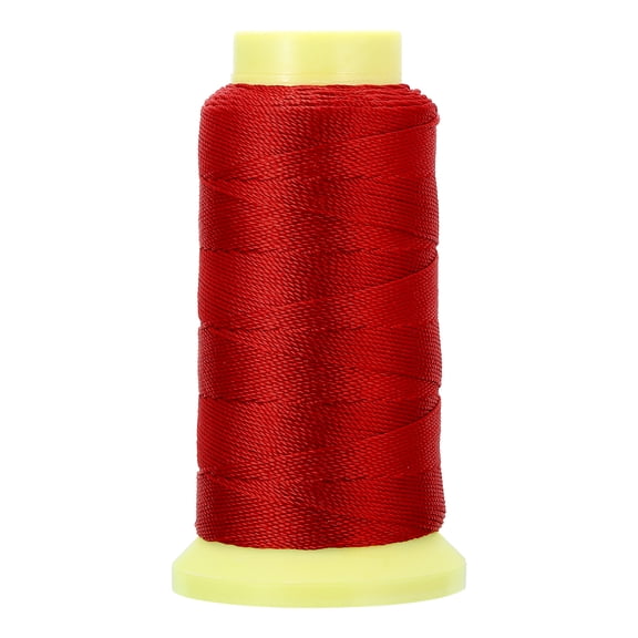 Uxcell Bonded Thread, Polyester Sewing Cord for Weave Bracelet Pendant Ropes Macrame Bookbinding DIY Craft Red