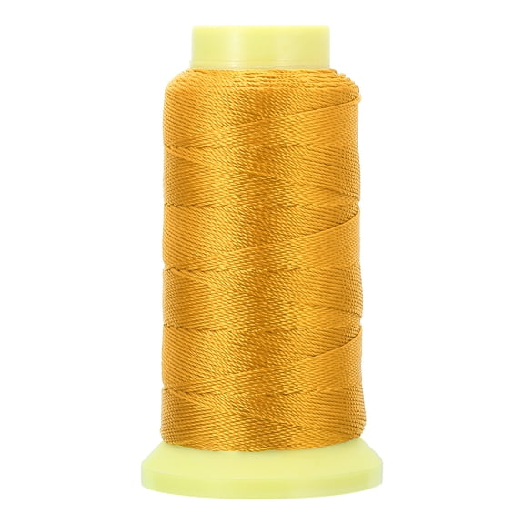 Uxcell Bonded Thread, Polyester Sewing Cord for Weave Bracelet Pendant Ropes Macrame Bookbinding DIY Craft Yellow