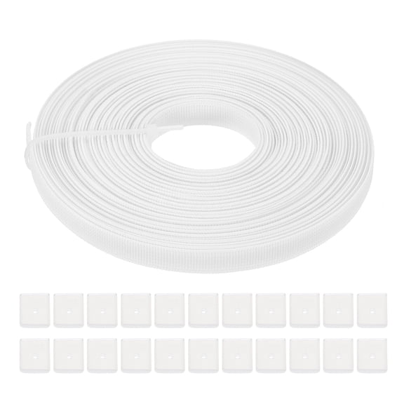 Uxcell Boning for Sewing, 15 Yard 10mm Wide Polyester Sew-Through High Density Corset Boning with 60 Pcs End Caps, Beige