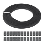Uxcell Boning for Sewing, 15 Yard 6mm Wide Polyester Sew-Through Low Density Corset Boning with 60 Pcs End Caps, Black
