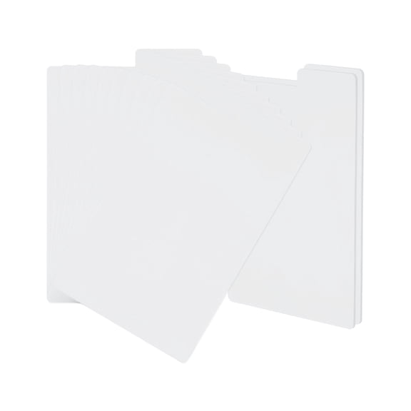 Uxcell Book Dividers with Tab, 11.3x7.3" White Plastic Book Binder Index Card Files Dividers Separator with Sticker on for Storage Box Drawer Magazines Album Vinyl Record, 20Pcs