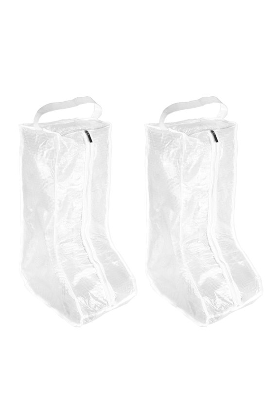 Boot Storage Bags [2-Pack] - Portable Tall Boot Carry Bags for Travel & Daily Use - [White]