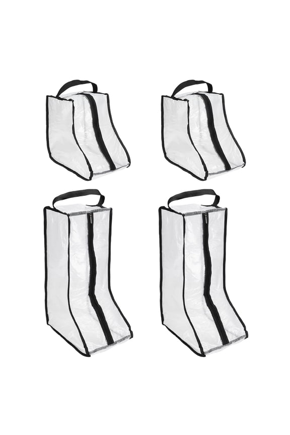 Boot Storage Bags [4-Pack] - Portable Tall Short Boot Carry Bags for Travel & Daily Use - [Black]