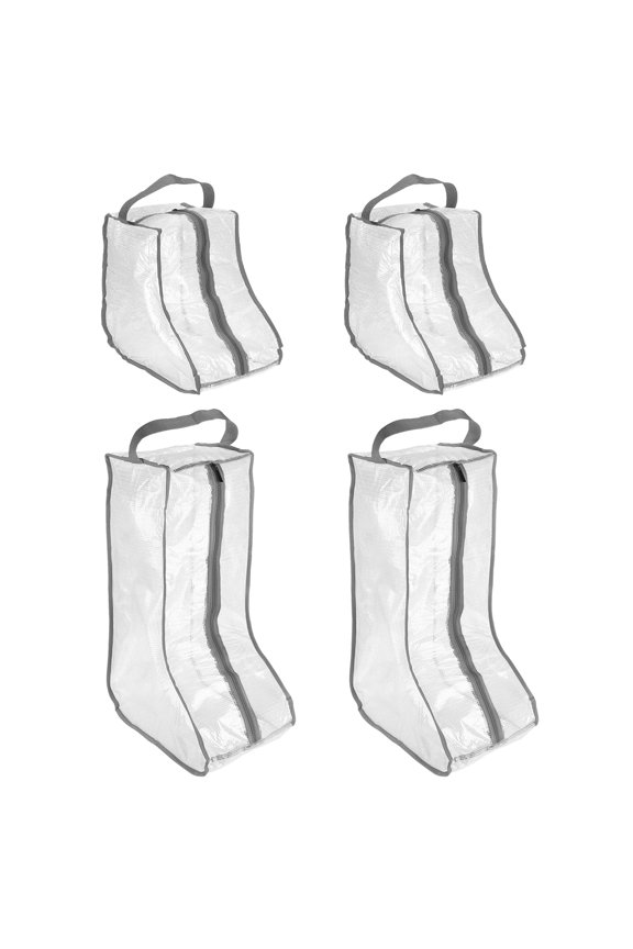 Boot Storage Bags [4-Pack] - Portable Tall Short Boot Carry Bags for Travel & Daily Use - [Gray]