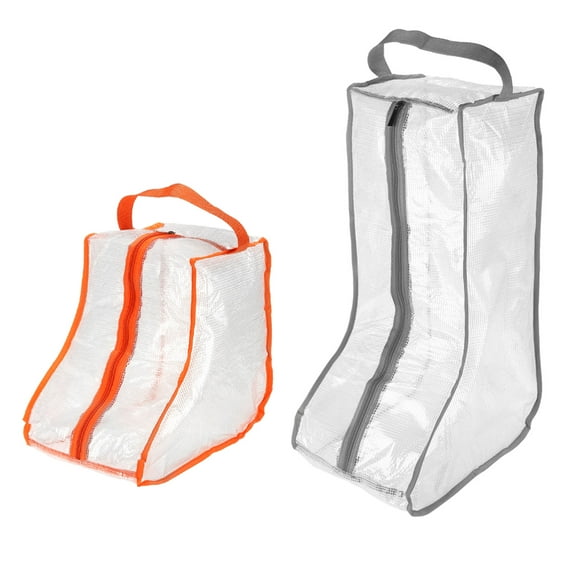 Uxcell Boots Storage Bag, Dust Proof Tall / Short Boots Carry Bags for Travel, Gray Orange 2 Pack