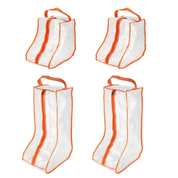 Uxcell Boots Storage Bag, Dust Proof Tall / Short Boots Carry Bags for Travel, Orange 4 Pack