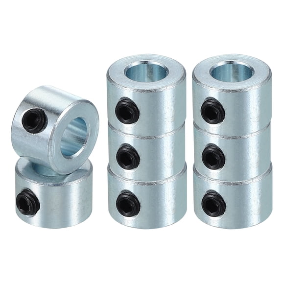 Uxcell Bore 1/4" Shaft Collar 1/2" OD 5/16" Width,Landing Gear Stopper Wheel Collar with M4 Set Screw, Silver 8Pcs
