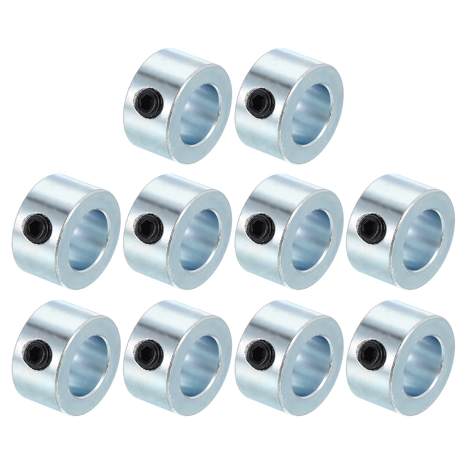 Uxcell Bore 1" Shaft Collar 1-9/16" OD 5/8" Width,Landing Gear Stopper Wheel Collar with M8 Set Screw, Silver 10Pcs