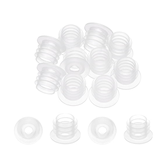 Uxcell Bottle Adapter 0.45", 10 Pcs Press in Bottle Adapter Plugs with 0.17" Hole for Oral Dispensers Liquid Oil Plastic Glass Bottles Stopper, Clear