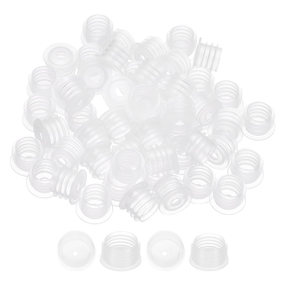 Uxcell Bottle Adapter 0.54", 50 Pcs Press in Bottle Adapter Plugs with 0.17" Hole for Oral Dispensers Liquid Oil Plastic Glass Bottles Stopper, Clear