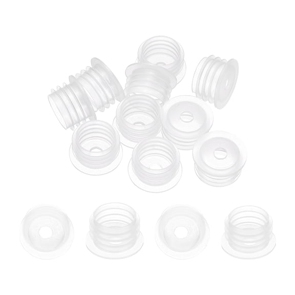 Uxcell Bottle Adapter 0.61", 10 Pcs Press in Bottle Adapter Plugs with 0.17" Hole for Oral Dispensers Liquid Oil Plastic Glass Bottles Stopper, Clear