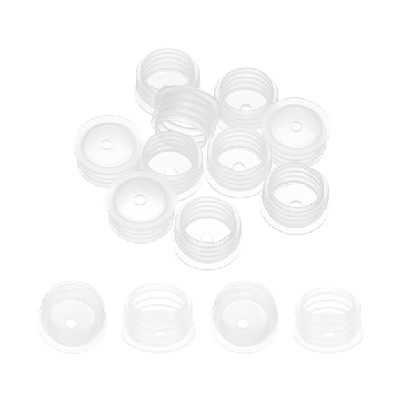 Uxcell Bottle Adapter 0.71", 10 Pcs Press in Bottle Adapter Plugs with 0.12" Hole for Oral Dispensers Liquid Oil Plastic Glass Bottles Stopper, Clear