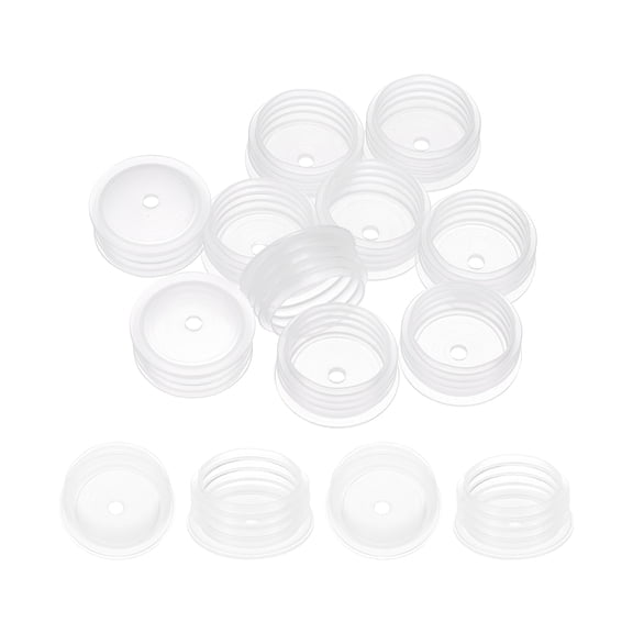 Uxcell Bottle Adapter 0.91", 10 Pcs Press in Bottle Adapter Plugs with 0.12" Hole for Oral Dispensers Liquid Oil Plastic Glass Bottles Stopper, Clear