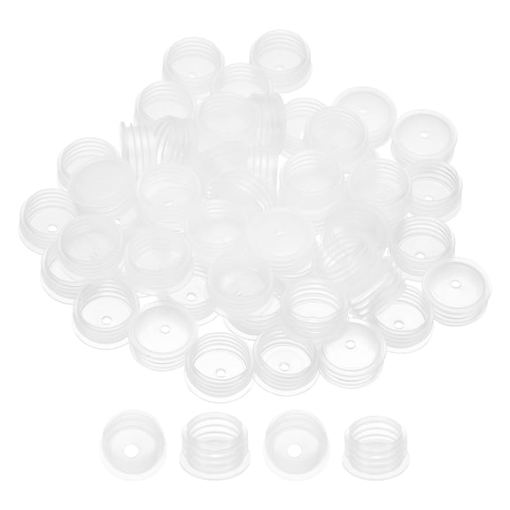 Uxcell Bottle Adapter 0.91", 50 Pcs Press in Bottle Adapter Plugs with 0.12" Hole for Oral Dispensers Liquid Oil Plastic Glass Bottles Stopper, Clear