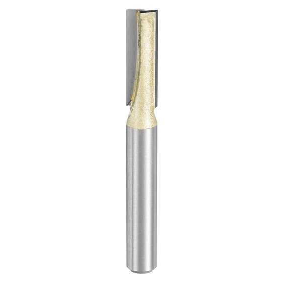Uxcell Bottom Cleaning Router Bit Carbide Tipped Cutter 1/4" x 1/4" 1 Count Yellow and Silver