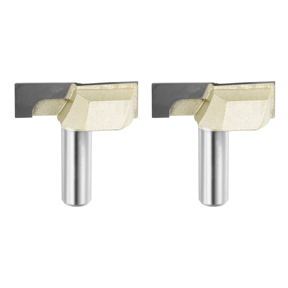 Uxcell Bottom Cleaning Router Bit Carbide Tipped Cutter 1-3/4" x 1/2" 2 Count Yellow and Silver
