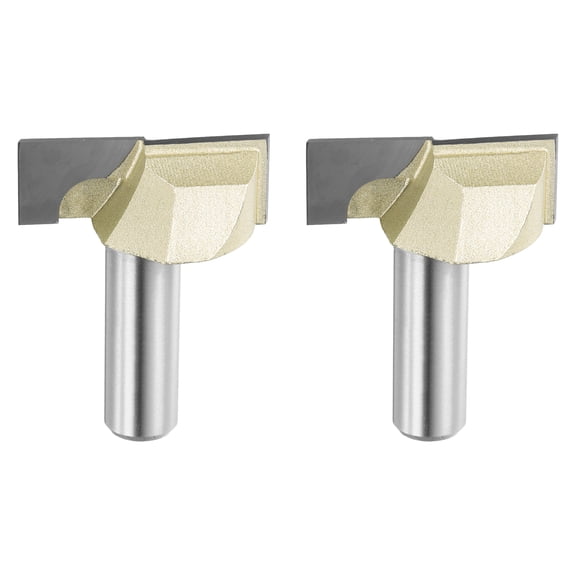 Uxcell Bottom Cleaning Router Bit Carbide Tipped Cutter 1-5/8" x 1/2" 2 Count Yellow and Silver