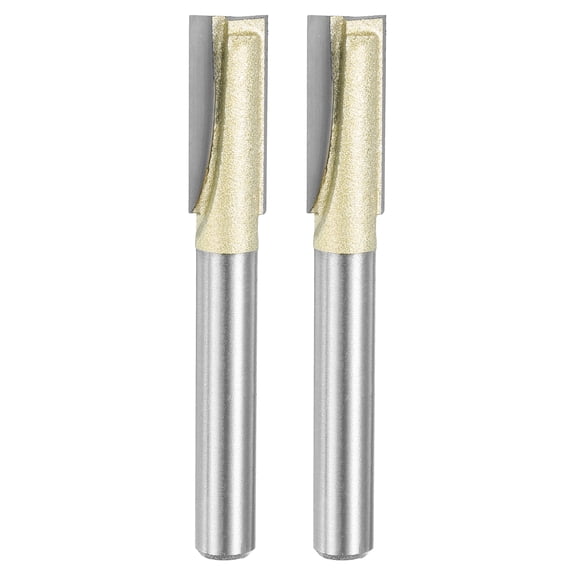 Uxcell Bottom Cleaning Router Bit Carbide Tipped Cutter 5/16" x 1/4" 2 Count Yellow and Silver