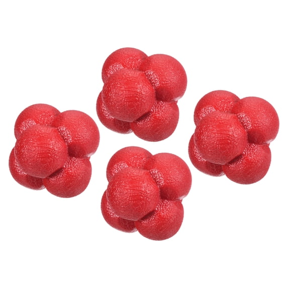 Uxcell Bounce Reaction Balls, Coordination Training Ball Agility Trainer TPR High Difficulty, Red 4 Pack