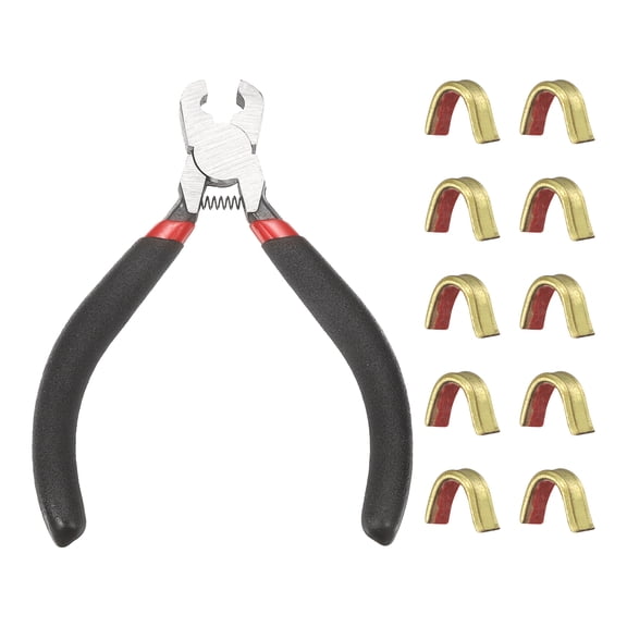 Uxcell Bow String Nocking Points Set, 10 Pcs Red Brass Nocking Points and 1 Pliers-Fitting For(Recurve/Compound/Traditional Bows/Archery Accessories/Outdoor Hunting/Target Practice)