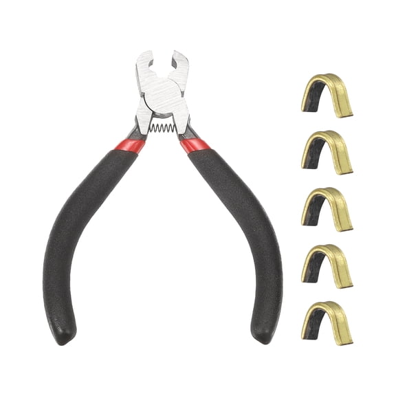 Uxcell Bow String Nocking Points Set, 5 Pcs Black Brass Nocking Points and 1 Pliers-Fitting For(Recurve/Compound/Traditional Bows/Archery Accessories/Outdoor Hunting/Target Practice)