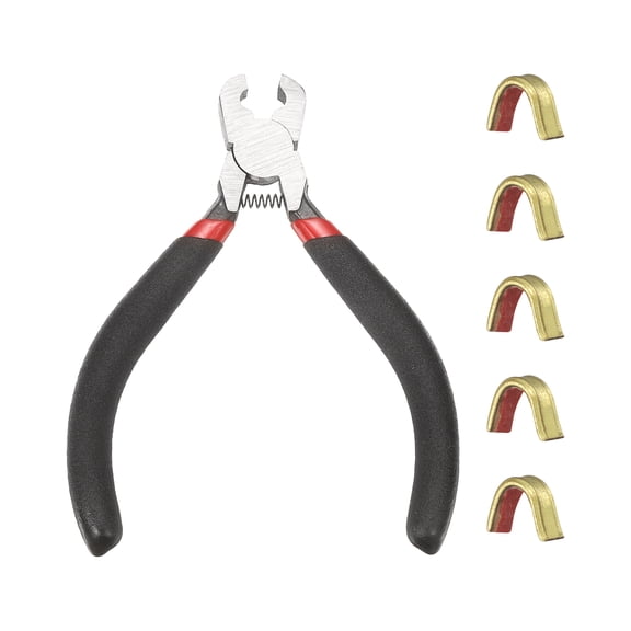 Uxcell Bow String Nocking Points Set, 5 Pcs Red Brass Nocking Points and 1 Pliers-Fitting For(Recurve/Compound/Traditional Bows/Archery Accessories/Outdoor Hunting/Target Practice)