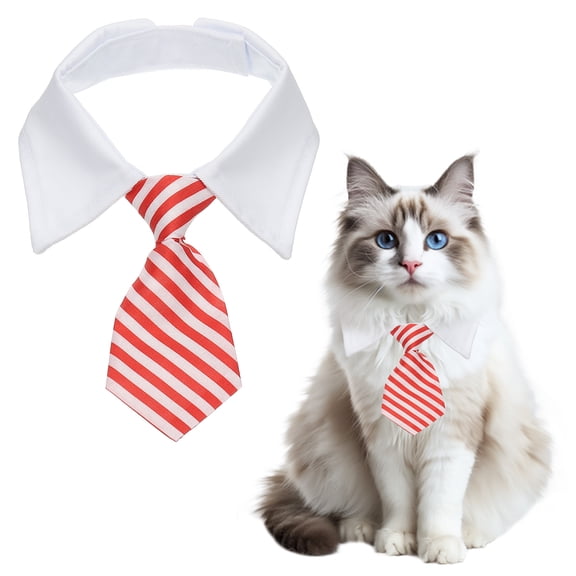 Uxcell Bow Tie Dog Collar, Cute Tuxedo Bowtie with Handcrafted Adjustable White Collar Formal Pet Cats Necktie (Red & White, L), Intended for Puppies Medium Boys/Kitten Wedding