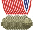 thumbnail image 1 of Uxcell Bowling Games Award Medals with Ribbons, Winner Medals Prizes for Competitions Sports Party Gold, 1 of 7
