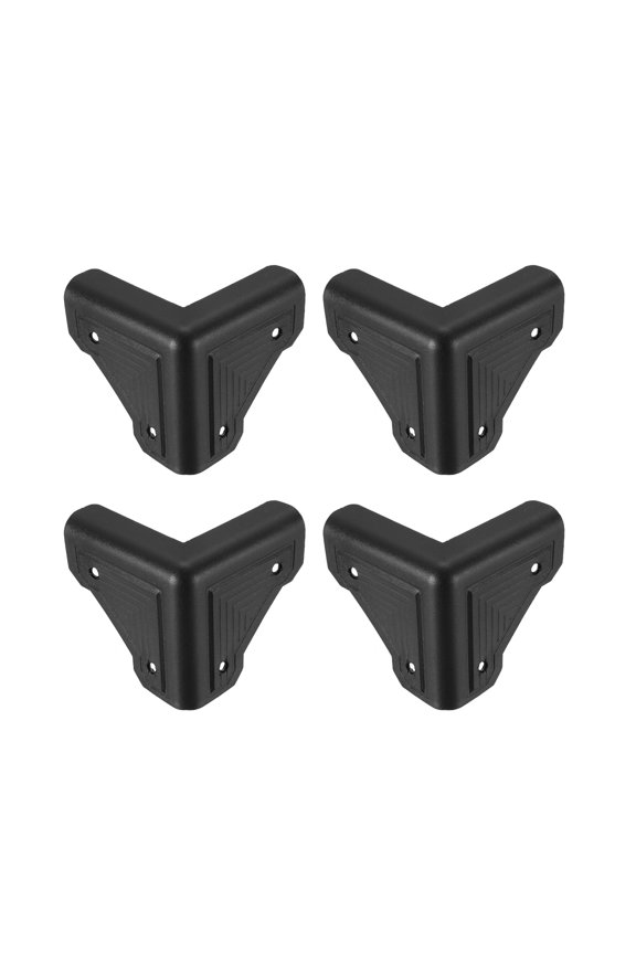 Box Corner Protectors Plastic Edge Guard Protector 3.07" x 3.07" x 2.87" Black 4Pcs