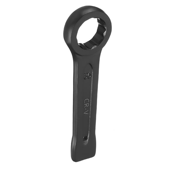 Uxcell Box End Striking Ring Wrench 35mm Metric CR-V Steel 12-Point Flat Strike Wrench Baking Paint Single Head Spanner Hand Tool for Mechanical Automotive Repair
